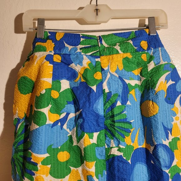 J Crew G4334 EUC sz 12P Tie Waist Puckered Morning Floral Pencil Bow Front Skirt - Picture 8 of 11